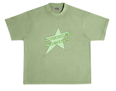 Summer Nights Green Star Logo Graphic Tee